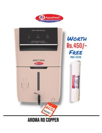 Aroma Copper Ro Water Purifier | Premium Series | One year Warranty on RO Pump and Electric Power Supply | Consumables are chargeable | Free Installation worth Rs.549 and Two Times Free Home Service Visits (250×2=Rs.500 Free)