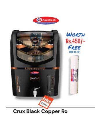 Crux Black Copper Ro Water Purifier | Pro Series | One year Warranty on RO Pump and Electric Power Supply | Consumables are chargeable | Free Installation worth Rs.549 and Two Times Free Home Service Visits (250×2=Rs.500 Free)