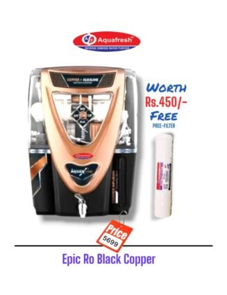EPIC Black Copper Ro Water Purifier | Premium Series | One year Warranty on RO Pump and Electric Power Supply | Consumables are chargeable | Free Installation worth Rs.549 and Two Times Free Home Service Visits (250×2=Rs.500 Free)