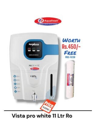 Vista White 11 Ltr Copper Ro Water Purifier | Pro Series | One year Warranty on RO Pump and Electric Power Supply | Consumables are chargeable | Free Installation worth Rs.549 and Two Times Free Home Service Visits (250×2=Rs.500 Free)