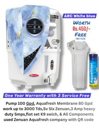 ARC White Blue Copper Ro Water Purifier | One year Warranty on RO Pump and Electric Power Supply | Consumables are chargeable | Free Installation worth Rs.549 and Three Times Free Home Service Visits (250×3=Rs.750 Free) (Copy)