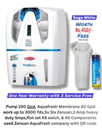 Sage White Copper Ro Water Purifier | One year Warranty on RO Pump and Electric Power Supply | Consumables are chargeable | Free Installation worth Rs.549 and Three Times Free Home Service Visits (250×3=Rs.750 Free)