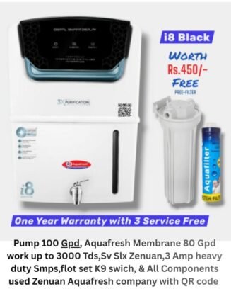i8 White Copper Ro Water Purifier | Pro Series | One year Warranty on RO Pump and Electric Power Supply | Consumables are chargeable | Free Installation worth Rs.549 and Three Times Free Home Service Visits (250×3=Rs.750 Free) (Copy)